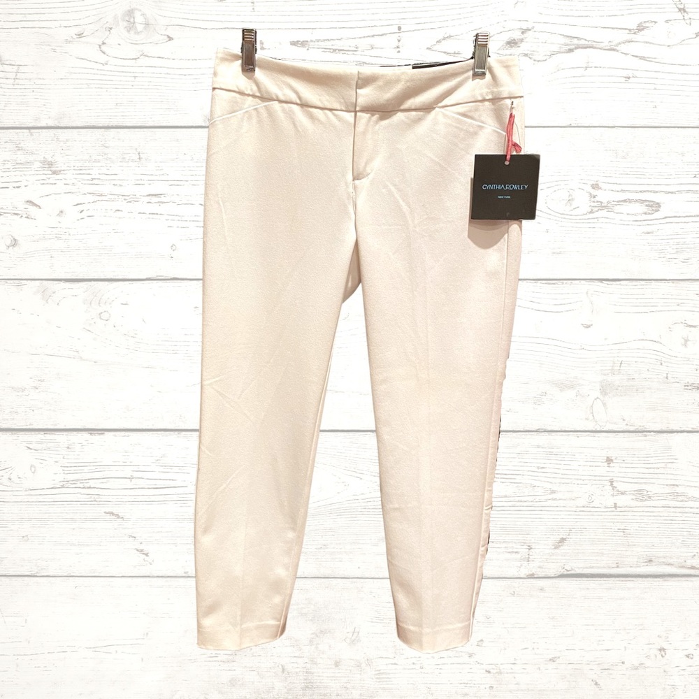 Cynthia Rowley White Cropped Slim Dress Pants | 2